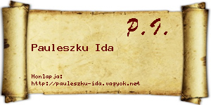 Pauleszku Ida névjegykártya